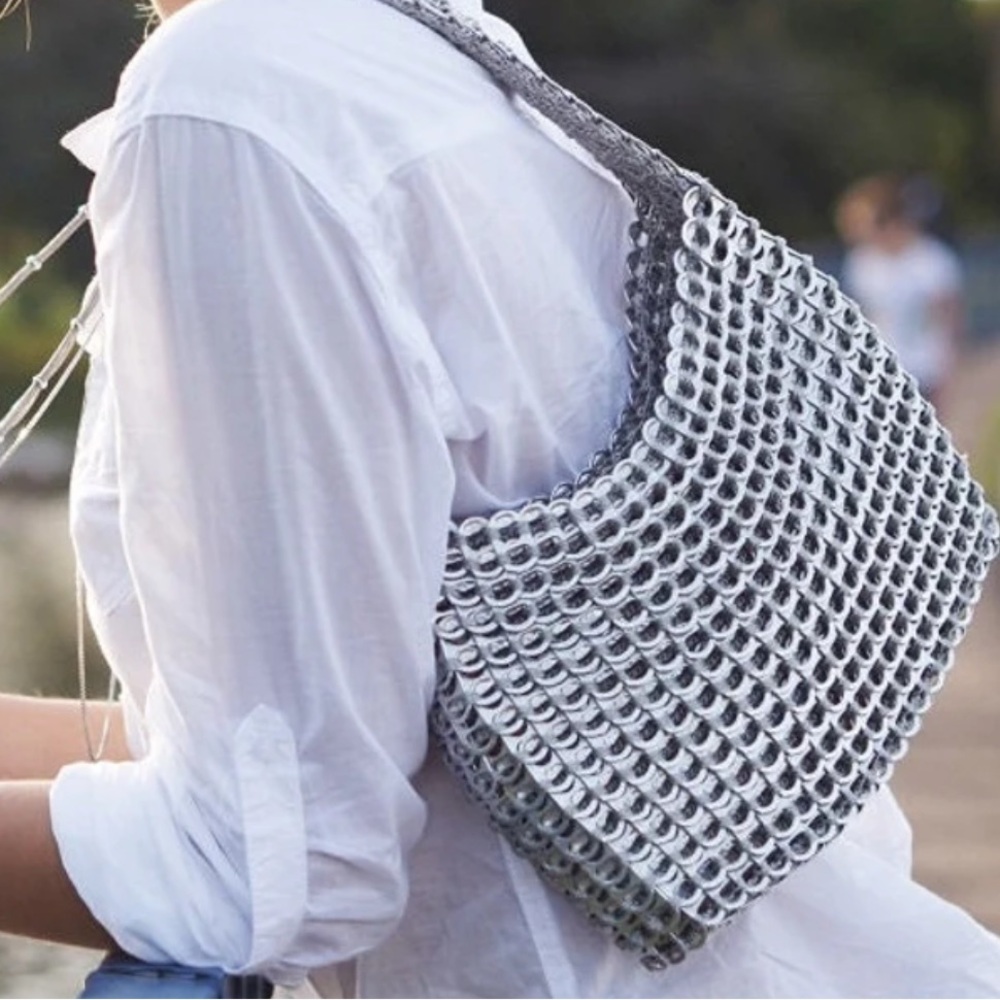 Escama Silver Shoulder Bag